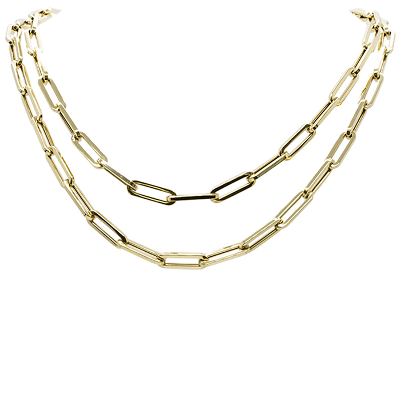 18K Paperclip Chain Necklace